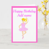 De Verjaardag van het Meisje van de ballerina Kaart (Gele Bloem)