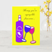 De Verjaardag van het Thema van de wijn wenst Kaart (Gele Bloem)