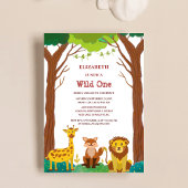 De verjaardag van het Wild One Safari Woodland kin Kaart