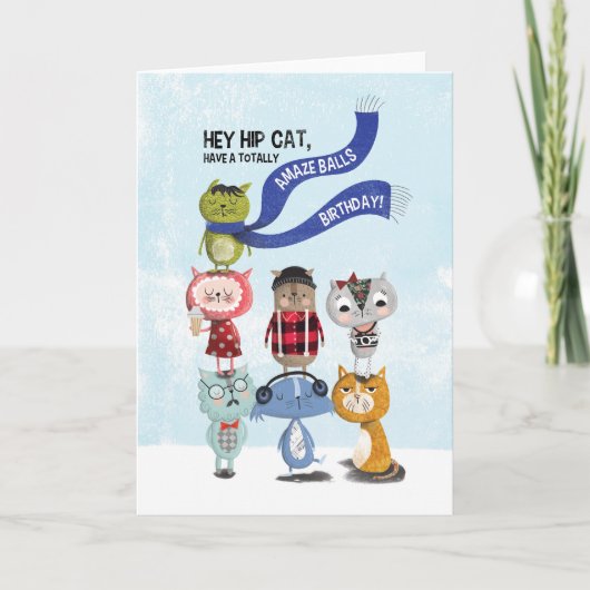 De Verjaardag van Hipster Kaart (Voorkant)