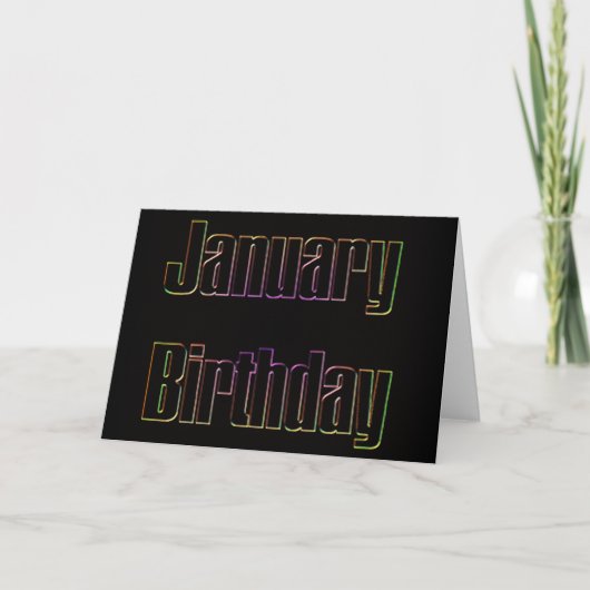 De Verjaardag van januari Kaart (Voorkant)