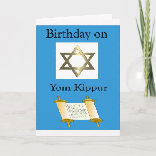 De Verjaardag van Kippur van Yom Kaart (Voorkant)