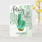 De Verjaardag van mei met Birthstone en Bloem Kaart (Gele Bloem)