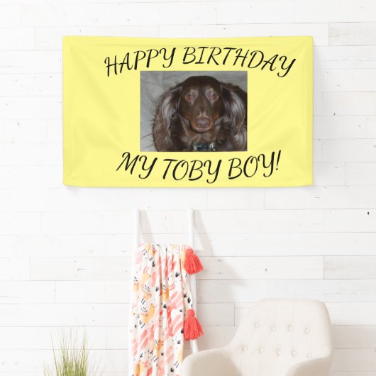 De verjaardag van mijn hond spandoek (Insitu)