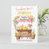 De verjaardag van Pink Lemonade Stand Kind Kaart (Staand voorkant)