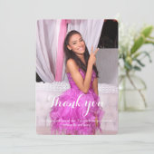 De verjaardag van Quinceañera vijftiende dankt u Bedankkaart (Staand voorkant)