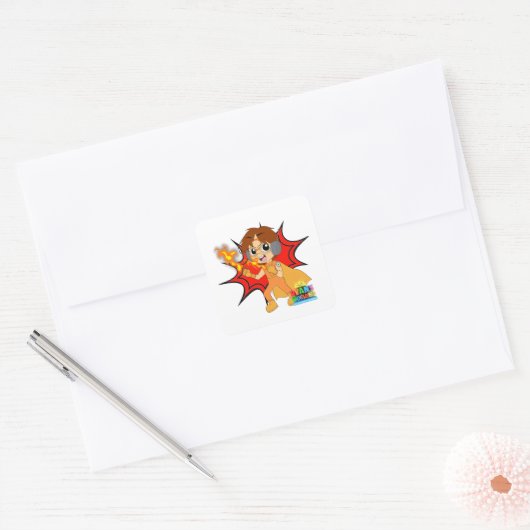 De verjaardag van Ryan Vierkante Sticker (Envelop)