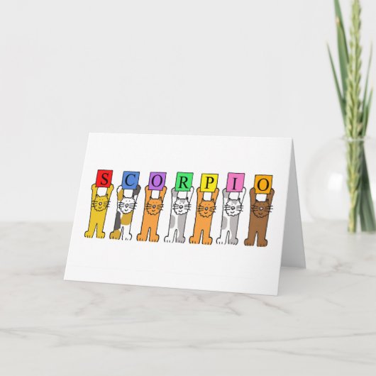 De Verjaardag van Schorpioen, de Leuke Katten van Kaart (Voorkant)