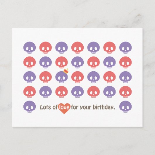 DE VERJAARDAG VAN SKULL BRIEFKAART (Voorkant)