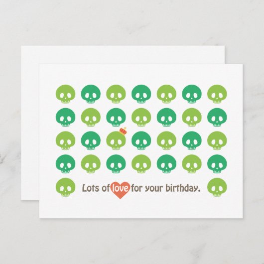 DE VERJAARDAG VAN SKULL BRIEFKAART (Voorkant / Achterkant)