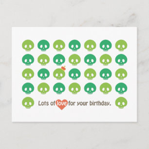 DE VERJAARDAG VAN SKULL BRIEFKAART