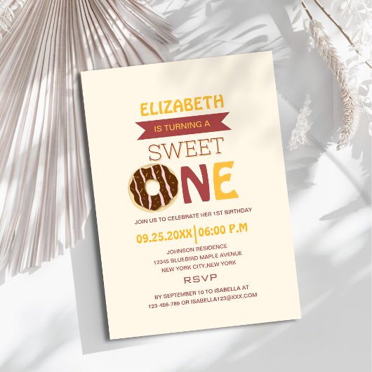 De verjaardag van Sweet One Donut Kleurrijk kind d Kaart