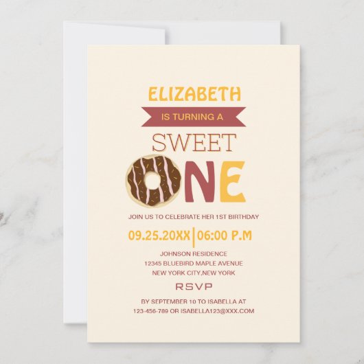 De verjaardag van Sweet One Donut Kleurrijk kind d Kaart (Voorkant)