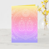 DE VERJAARDAG VAN TWEELING KAART (Gele Bloem)