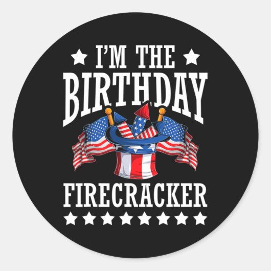 De verjaardag voetzoeker 4th of July Independence Ronde Sticker (Voorkant)