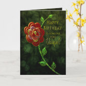 De verjaardag - zeer Uniek iemand - Lapwerk nam Kaart (Gele Bloem)