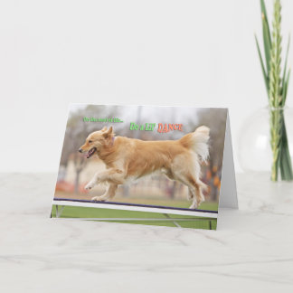De verjaardagsKaart 'Road van het golden retriever Kaart