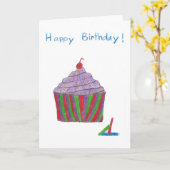 De verjaardagskaart van Cupcake Kaart (Gele Bloem)