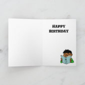 De verjaardagskaart van de boekenwurm kaart (Binnen)