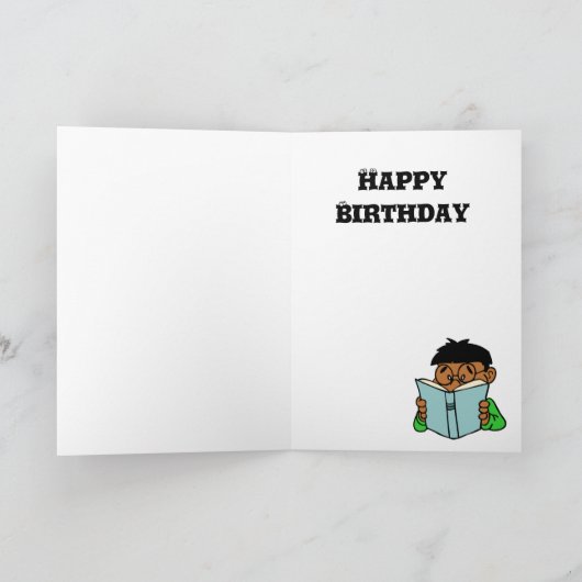 De verjaardagskaart van de boekenwurm kaart (Binnen)