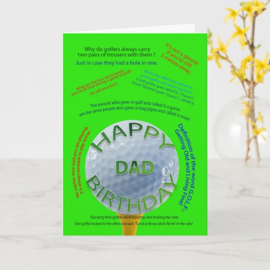 De verjaardagskaart van de Grappen van het golf Kaart (Gele Bloem)