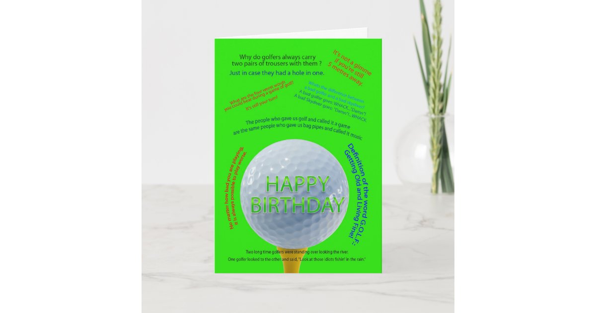 De Verjaardagskaart Van De Grappen Van Het Golf Kaart Zazzle Nl