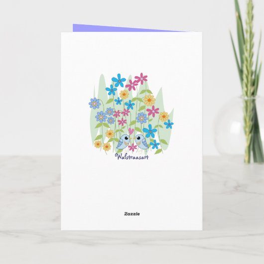 De verjaardagskaart van de Kat van flower power Kaart (Achterkant)