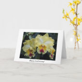 De verjaardagskaart van de orchidee kaart (Gele Bloem)
