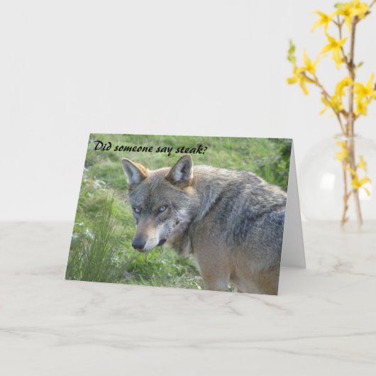 De verjaardagskaart van de wolf kaart (Gele Bloem)