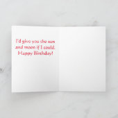 De verjaardagskaart van de zon en van de maan kaart (Binnen)