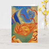 De verjaardagskaart van de zon en van de maan kaart (Gele Bloem)