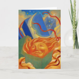 De verjaardagskaart van de zon en van de maan kaart