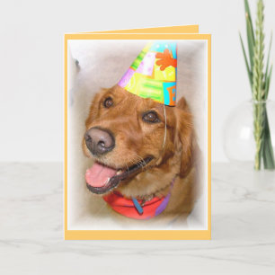 De verjaardagskaart van het golden retriever kaart