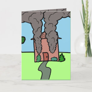 De verjaardagskaart van het huis afbranden bedankkaart