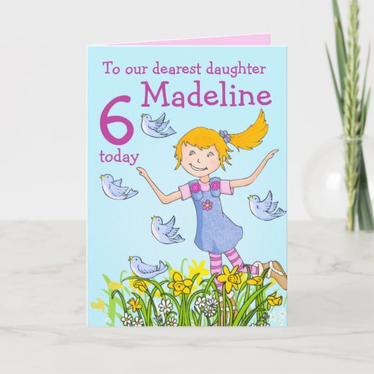 De verjaardagskaart van het meisje van de douane " kaart (Voorkant)