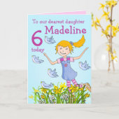 De verjaardagskaart van het meisje van de douane " kaart (Gele Bloem)