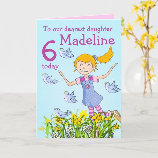 De verjaardagskaart van het meisje van de douane " kaart (Gele Bloem)