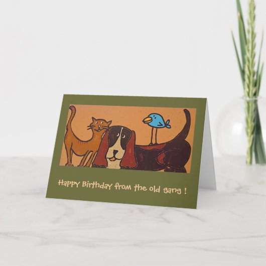 De verjaardagskaart van het trio kaart (Voorkant)