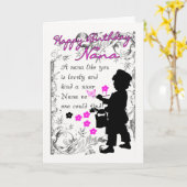 de verjaardagskaart van Nana met weinig Kaart (Gele Bloem)