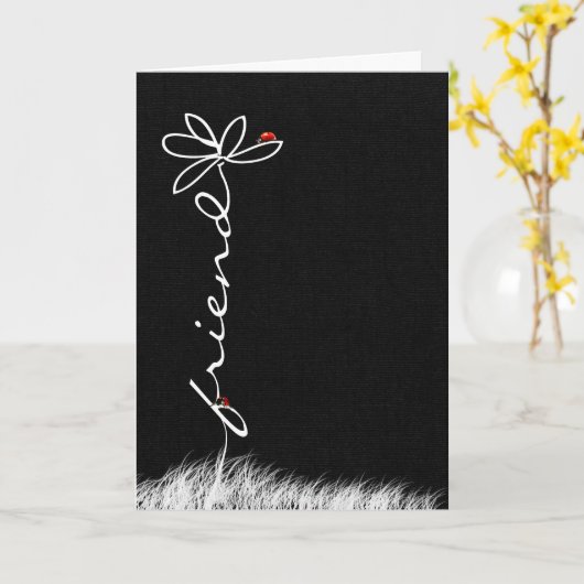 de verjaardagsmadeliefje en lieveheersbeestjes van kaart (Gele Bloem)