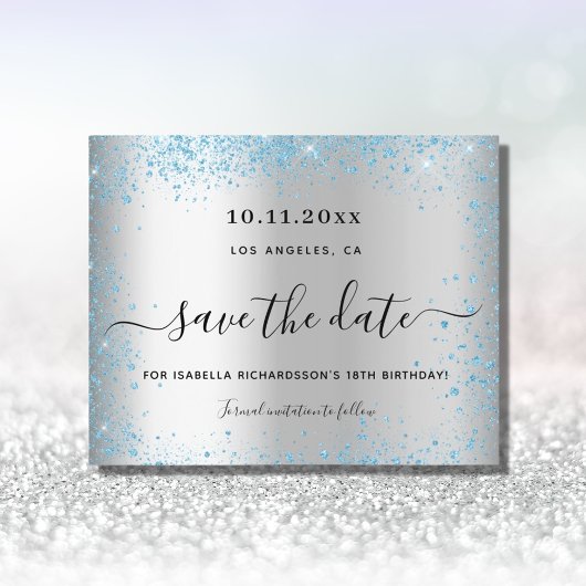 De verjaardagspartij van de begroting zilver blauw