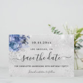 De verjaardagspartij van de begroting zilver blauw (Staand voorkant)