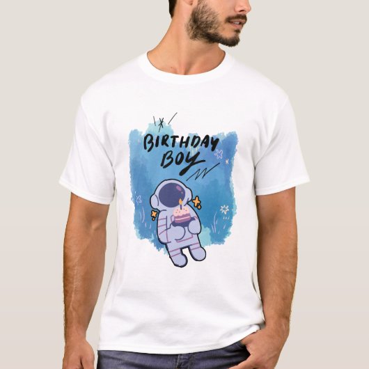 De Verjaardagsruimtevaarder T-shirt (Voorkant)