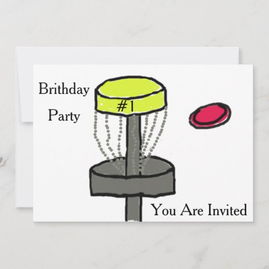 De verjaardagsuitnodiging voor het schijfgolf kaart (Voorkant)