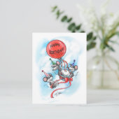 De verjaardagsviering van Mic, Mac en Moe Feestdagenkaart (Staand voorkant)