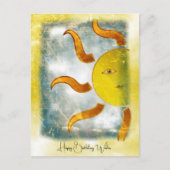 DE VERJAARDAGSWENS VAN DE ZON Geel Oranje |  Ansic Briefkaart (Voorkant)