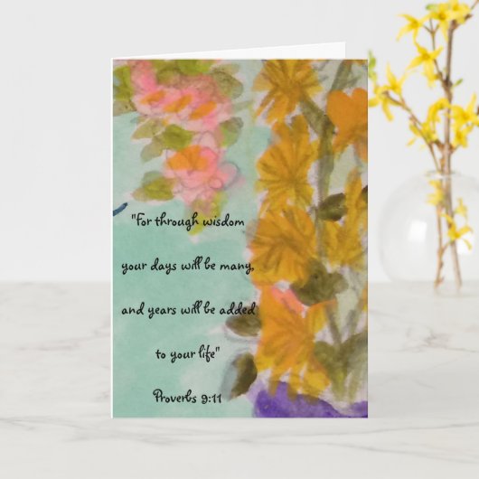 De verjaardagszegeningen kaart (Gele Bloem)