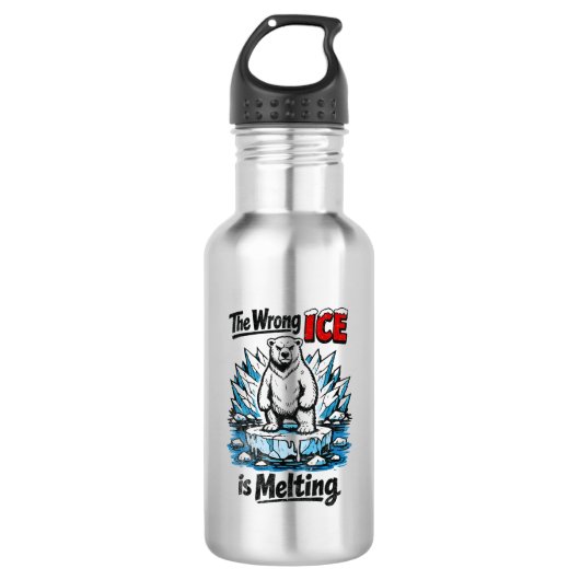De verkeerde ijslaag smelt waterfles (Voorkant)