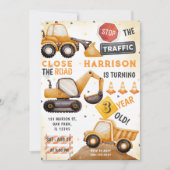 De Verkeersbouw Dump Truck Verjaardag Kaart (Voorkant)