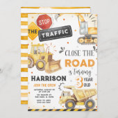 De Verkeersbouw Dump Truck Verjaardag  Kaart (Voorkant / Achterkant)